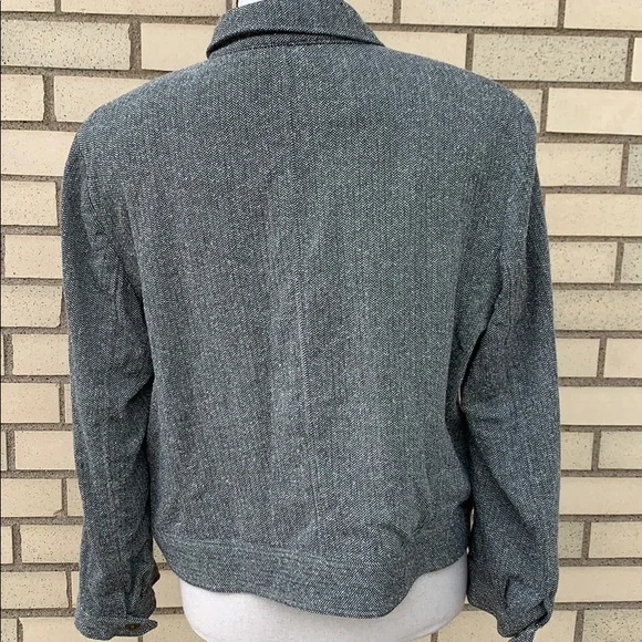 Liz Claiborne Charcoal Gray Lined Collar Jacket - Picture 3 of 11